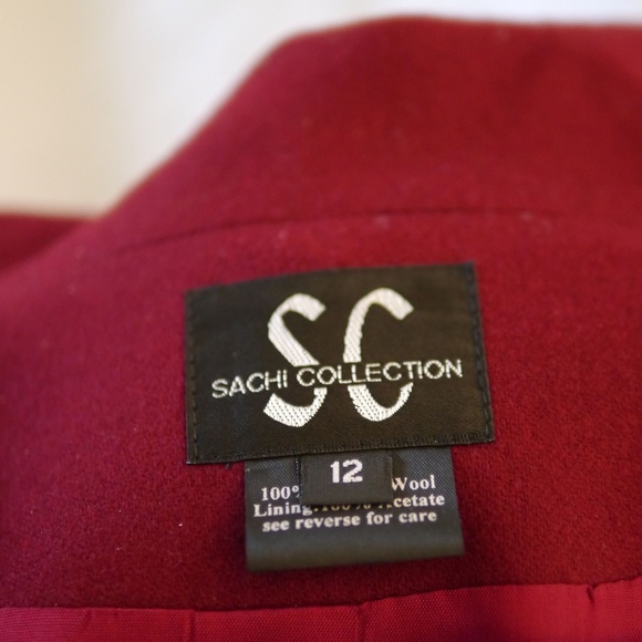 Sachi Collection Burgundy Wool Jacket - Picture 3 of 8